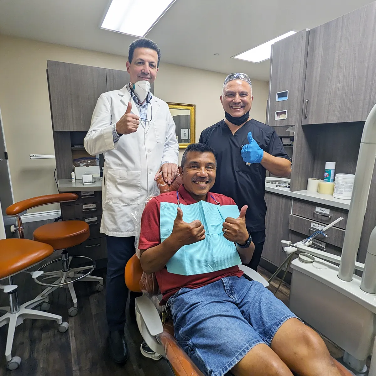Dr. Vahan with patient after dental cleaning