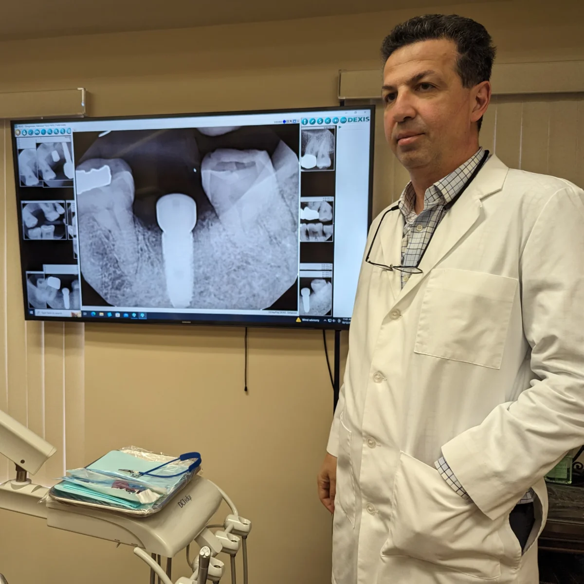 Dr. Vahan With Dental Implant Xray